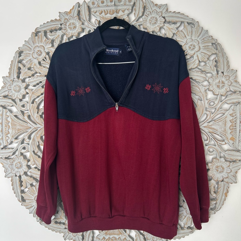 VINTAGE Weekend Edition flocon de neige sweeter 1/4 zipper